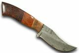 Knife with Fossil Dinosaur Bone (Gembone) Inlays #370838-1